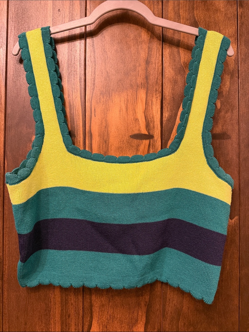 Anthropologie Striped Knit Tank in Yellow, Teal & Navy